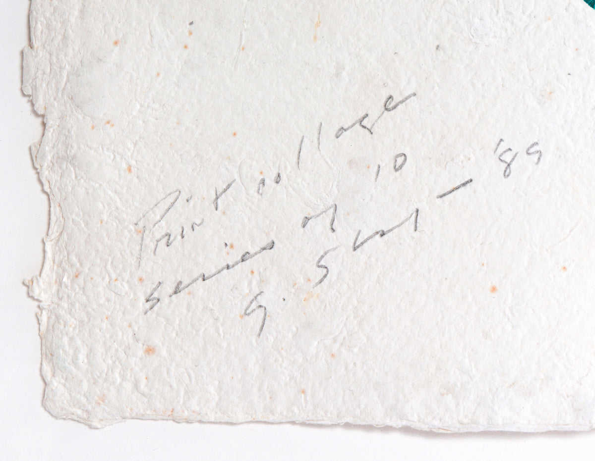 Bold Expressionist Composition <br>1989 Monotype and Collage<br><br>#C3453