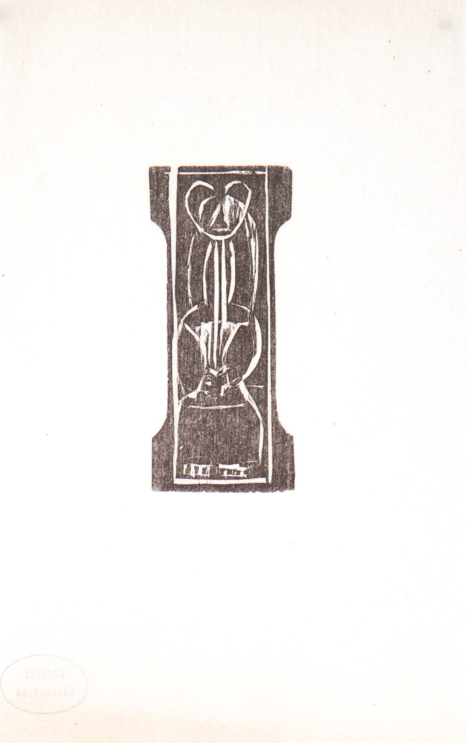 Abstracted Column<br>1920's Woodblock<br><br>#C3486