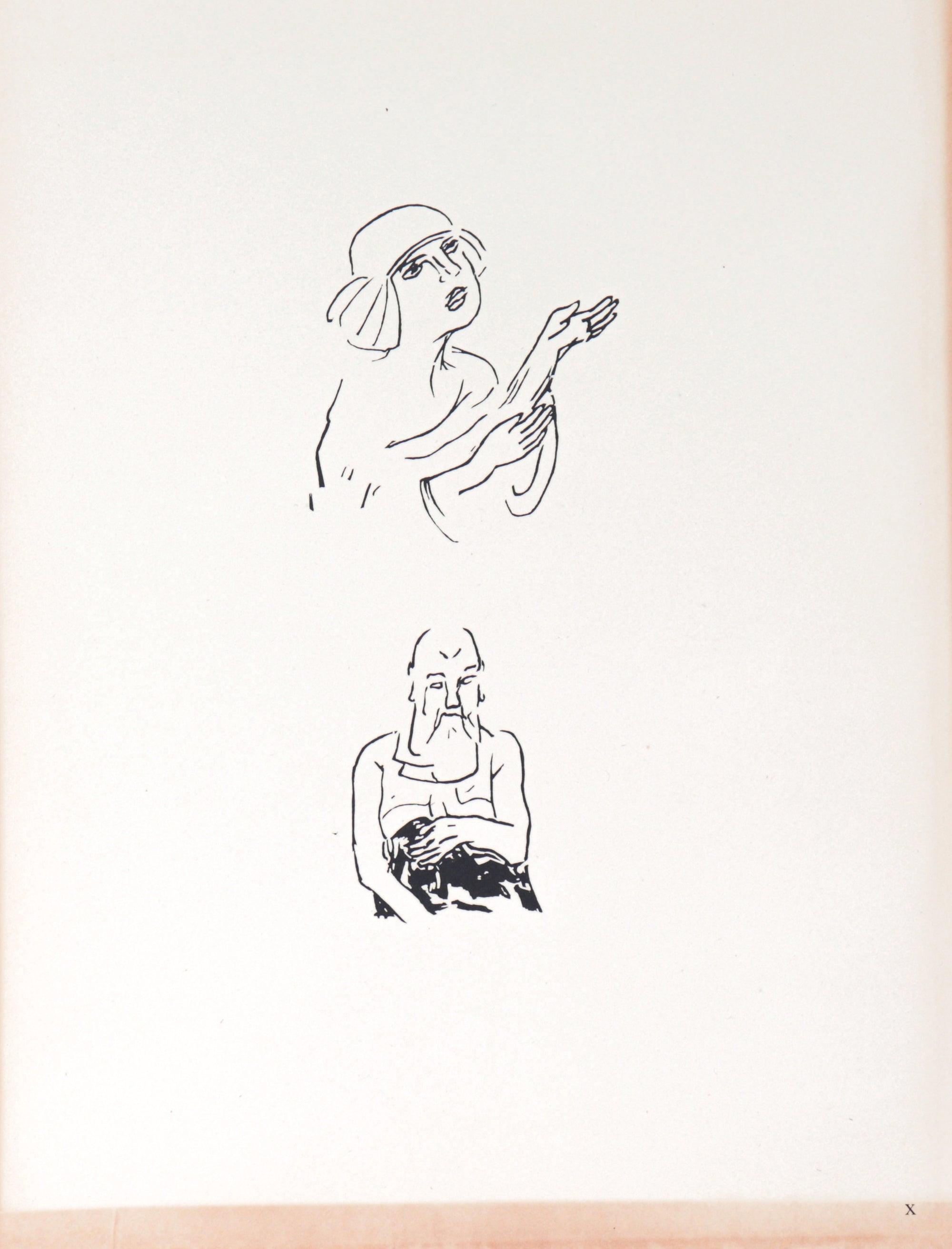 Two Figures<br>20th Century Etching<br><br>#C3490