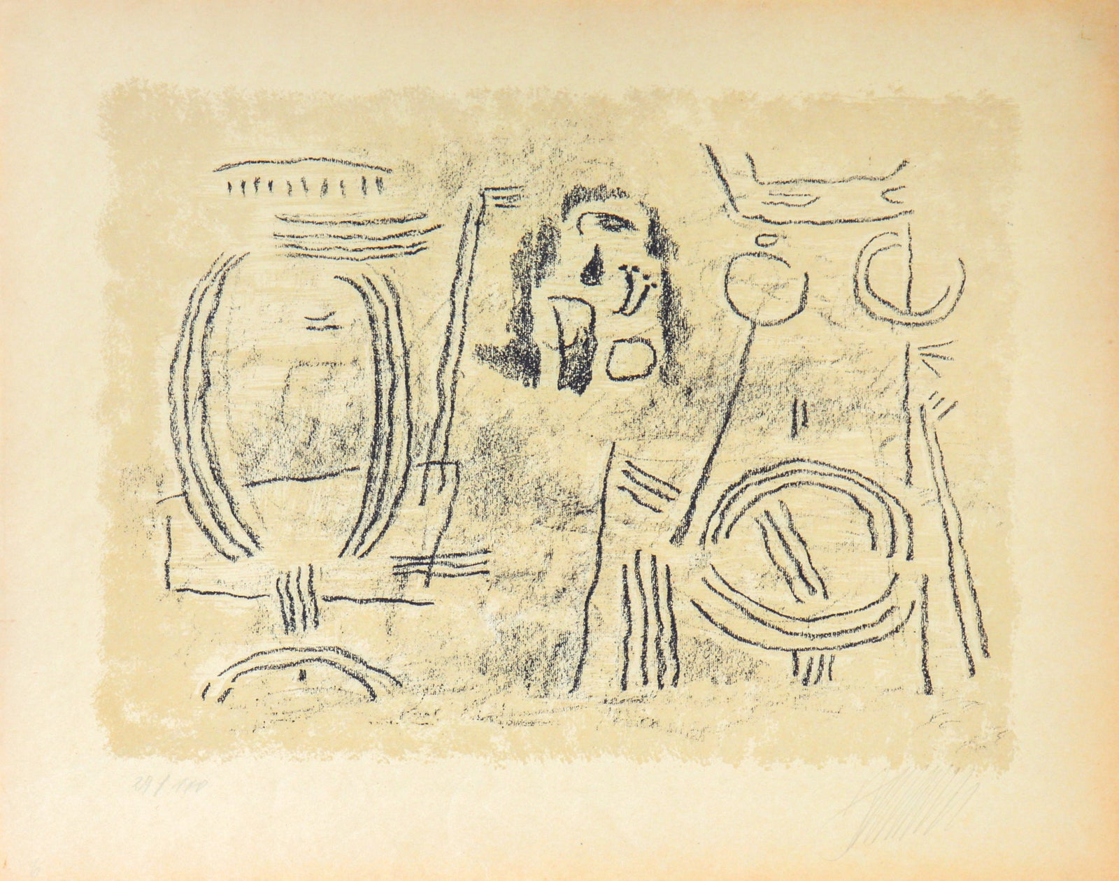 Three Deconstructed Figures<br>1940's Lithograph<br><br>#C3497