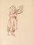 Figure With Arms Raised <br> 1949 Sanguine Lithograph<br><br>#C3516