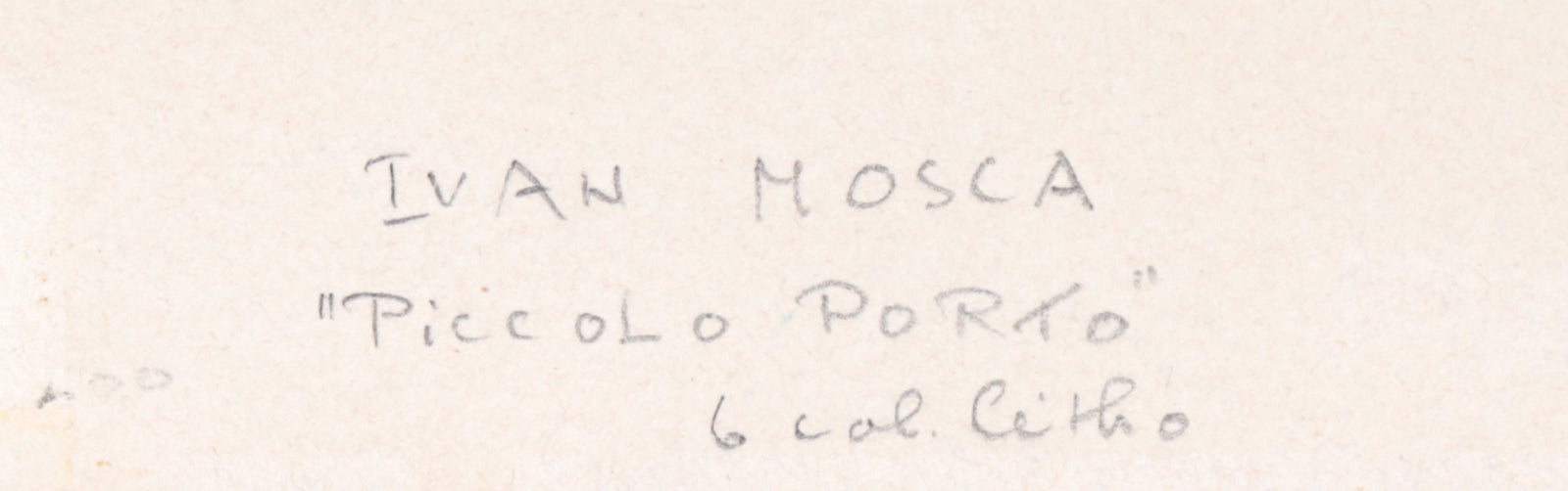 <i>Piccolo Porto</i><br>20th Century Lithograph<br><br>C3517