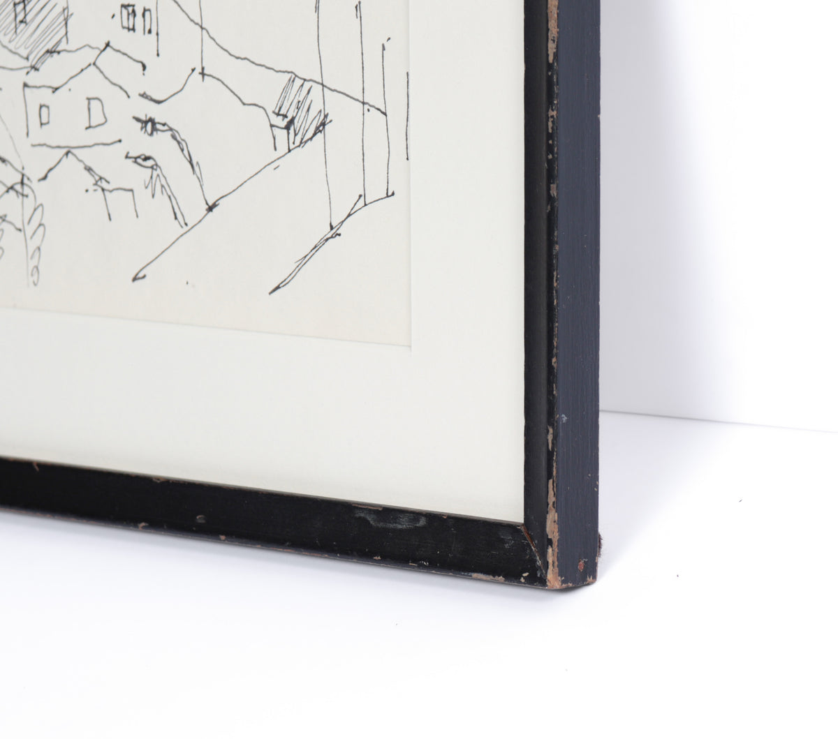 Street with Telephone Poles <br>20th Century Pen & Ink <br><br>#11852