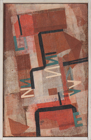 Warm Alphabetical Abstract<br>20th Century Mixed Media<br><br>#C3527