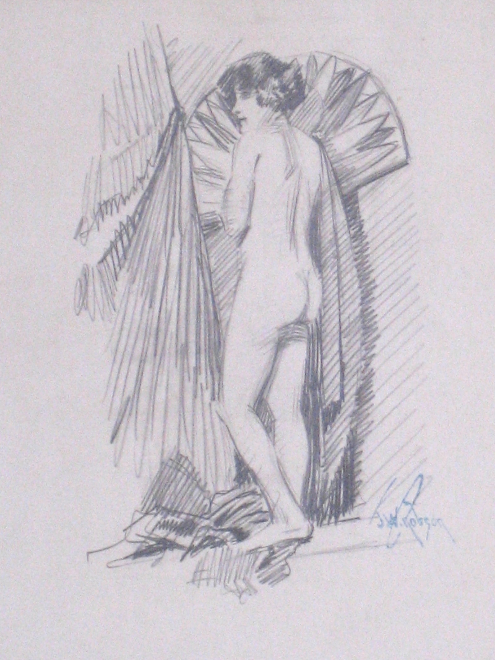 Standing Parisian Nude <br>1905-1909 Graphite <br><br>#0113