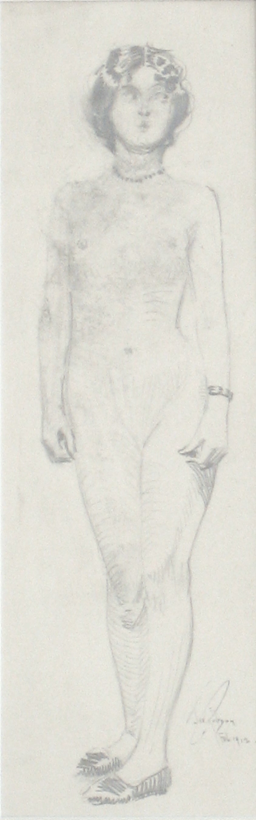 Standing Nude, Paris<br>Graphite, 1912<br><br>#0119