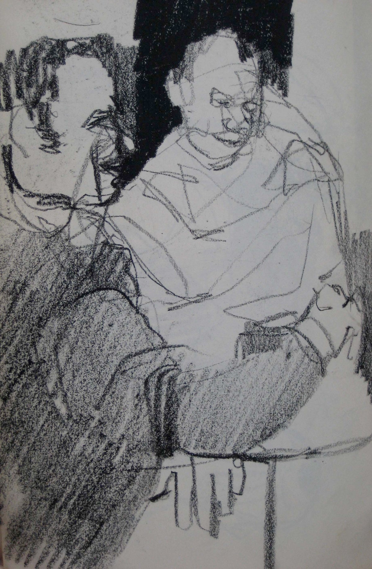 Charcoal Pair of Figures<br>New York, 1959<br><br>#0360