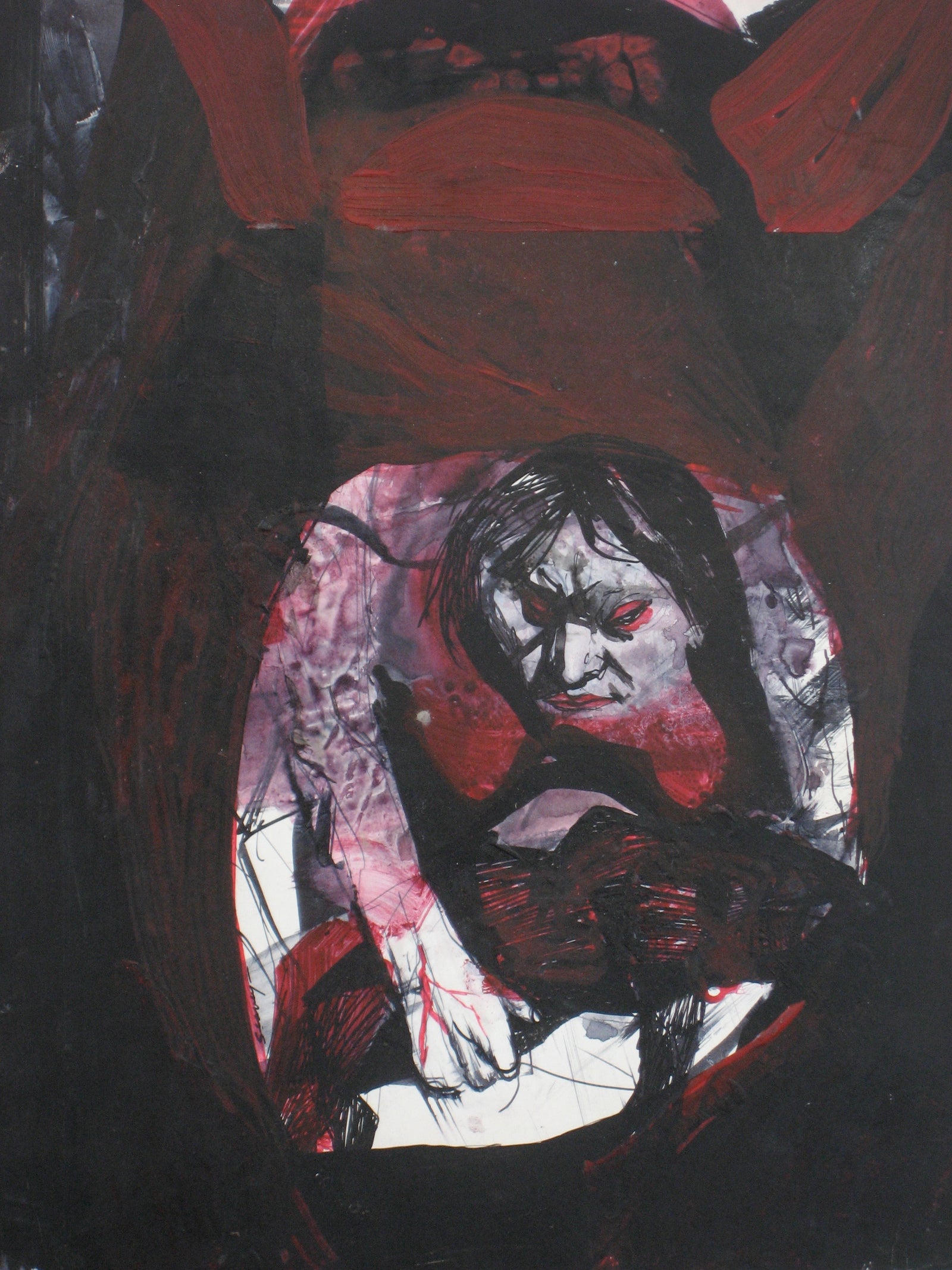 Expressionist Figurative Abstraction<br>1960s Mixed Media<br><br>#0404