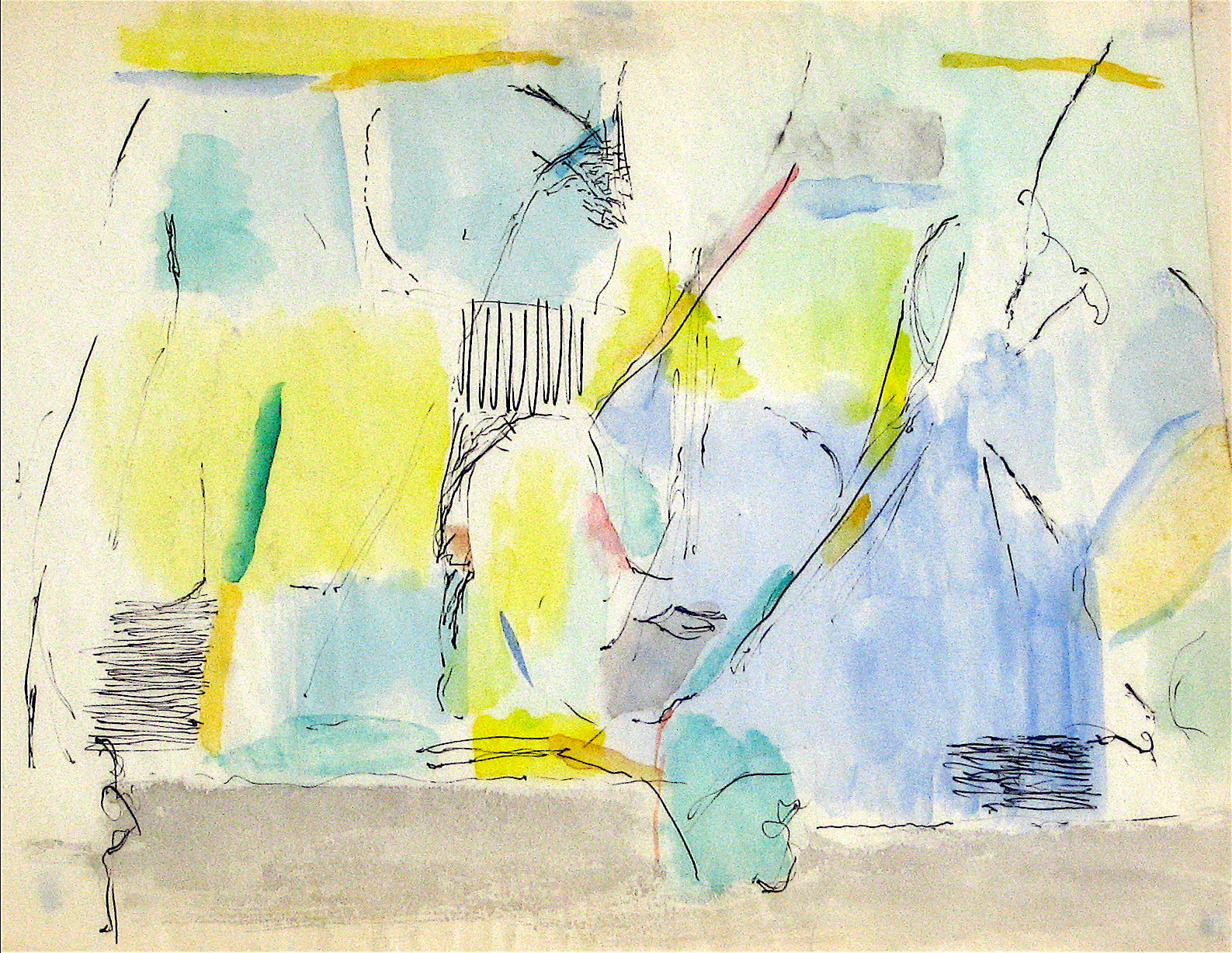 New York Abstraction<br>20th Century Watercolor & Ink<br><br>#10410
