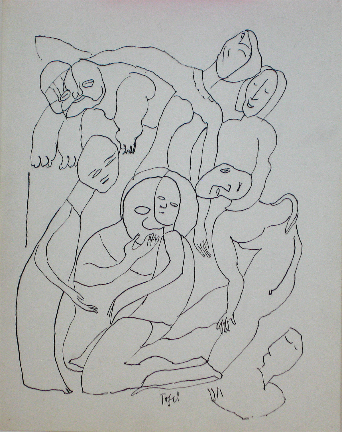 Abstracted Figures &lt;br&gt;Early 20th Century Ink &lt;br&gt;&lt;br&gt;#11222