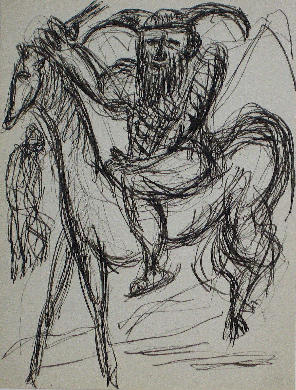 Lose Sketch of Figure &lt;br&gt;Early 20th Century ink &lt;br&gt;&lt;br&gt;#11333