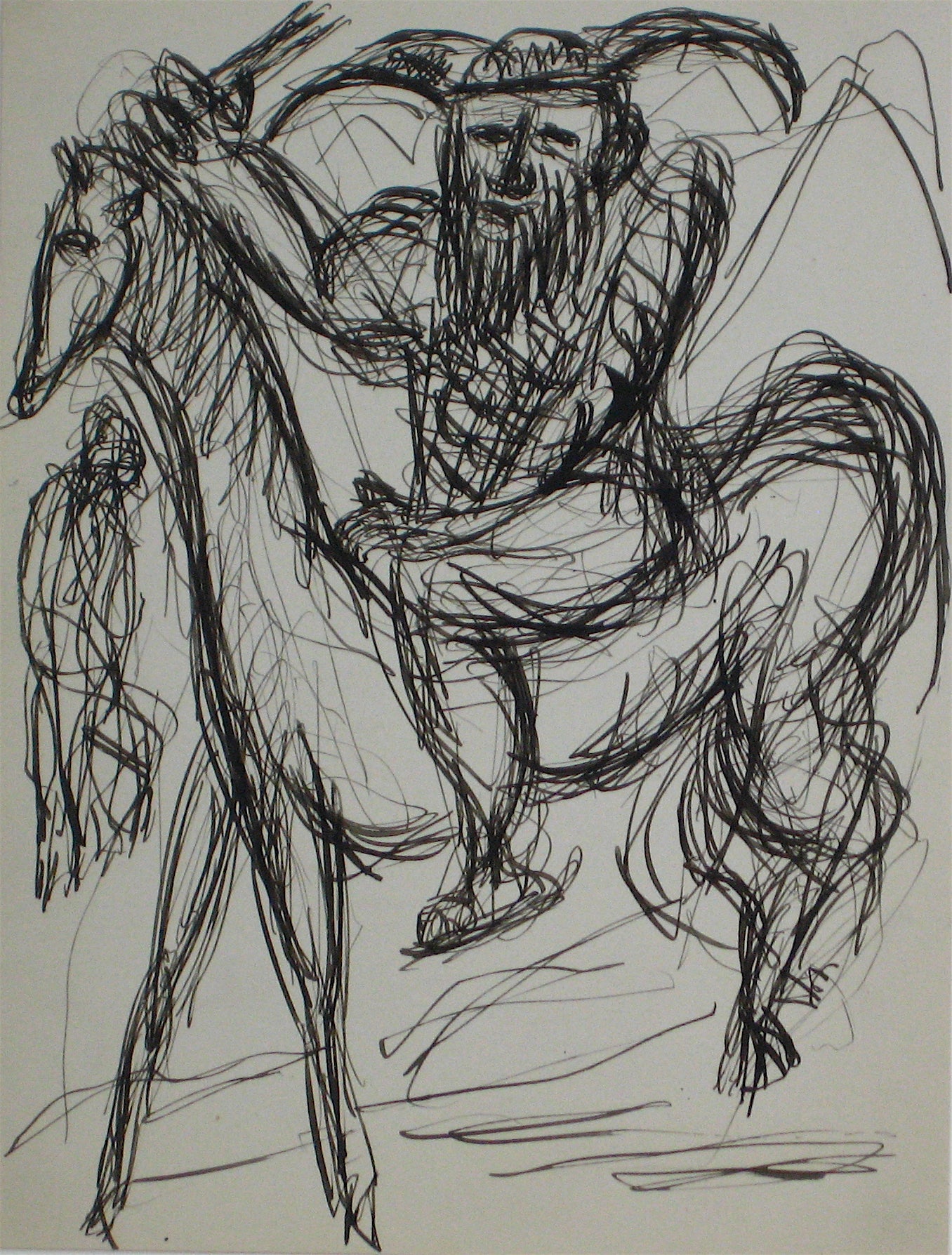 Lose Sketch of Figure <br>Early 20th Century ink <br><br>#11333