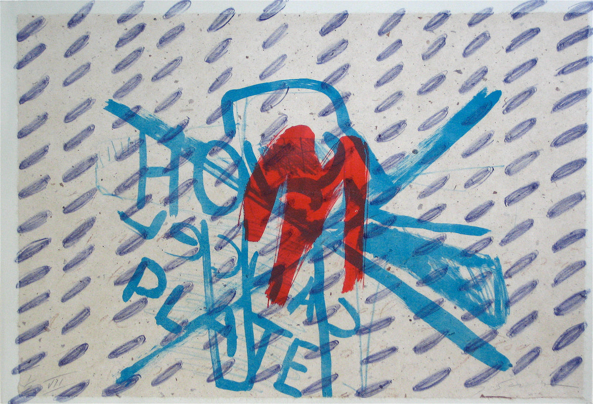 Abstract Print with Blue Pattern &lt;br&gt;1999-2000 Lithograph and Chine Colle&lt;br&gt;&lt;br&gt;#11700