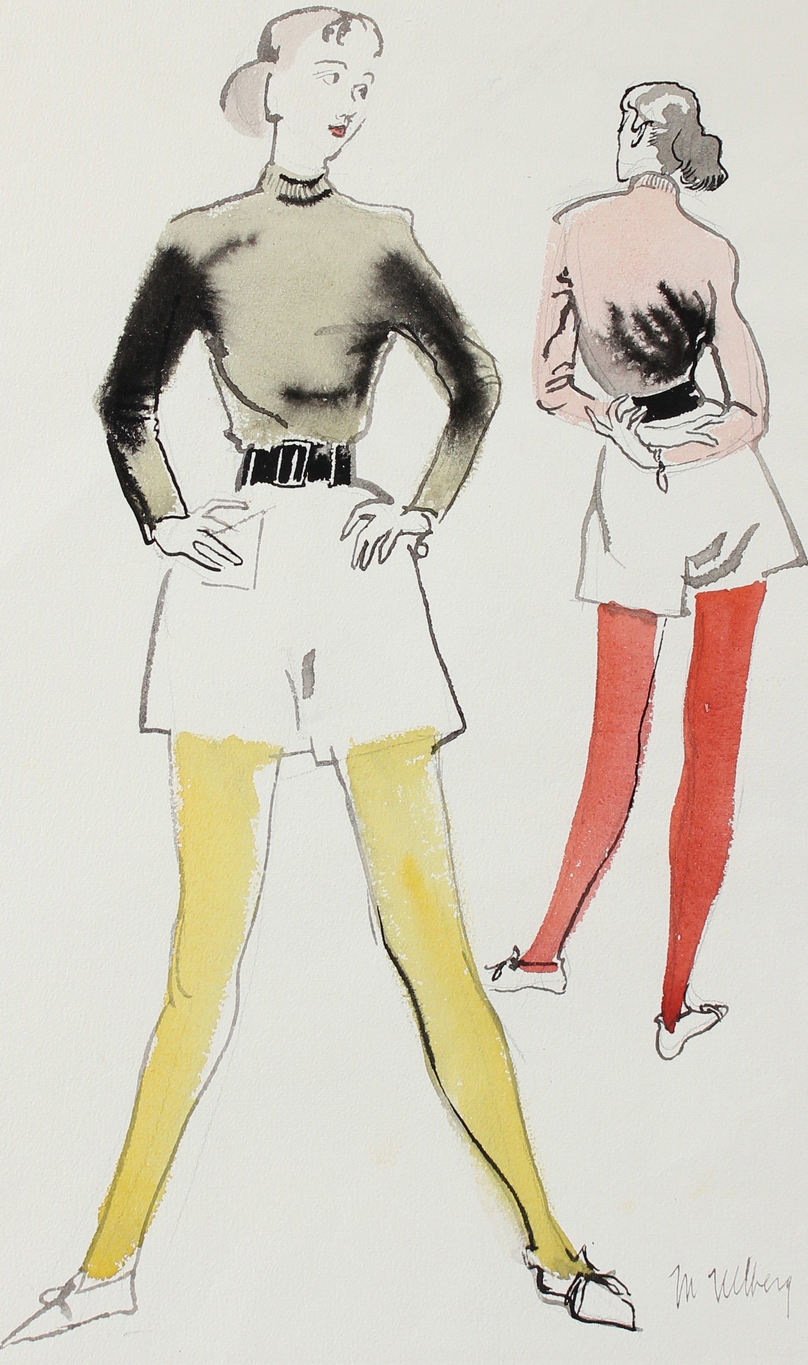 Models in Tights<br>Gouache, 1946-54<br><br>#18476