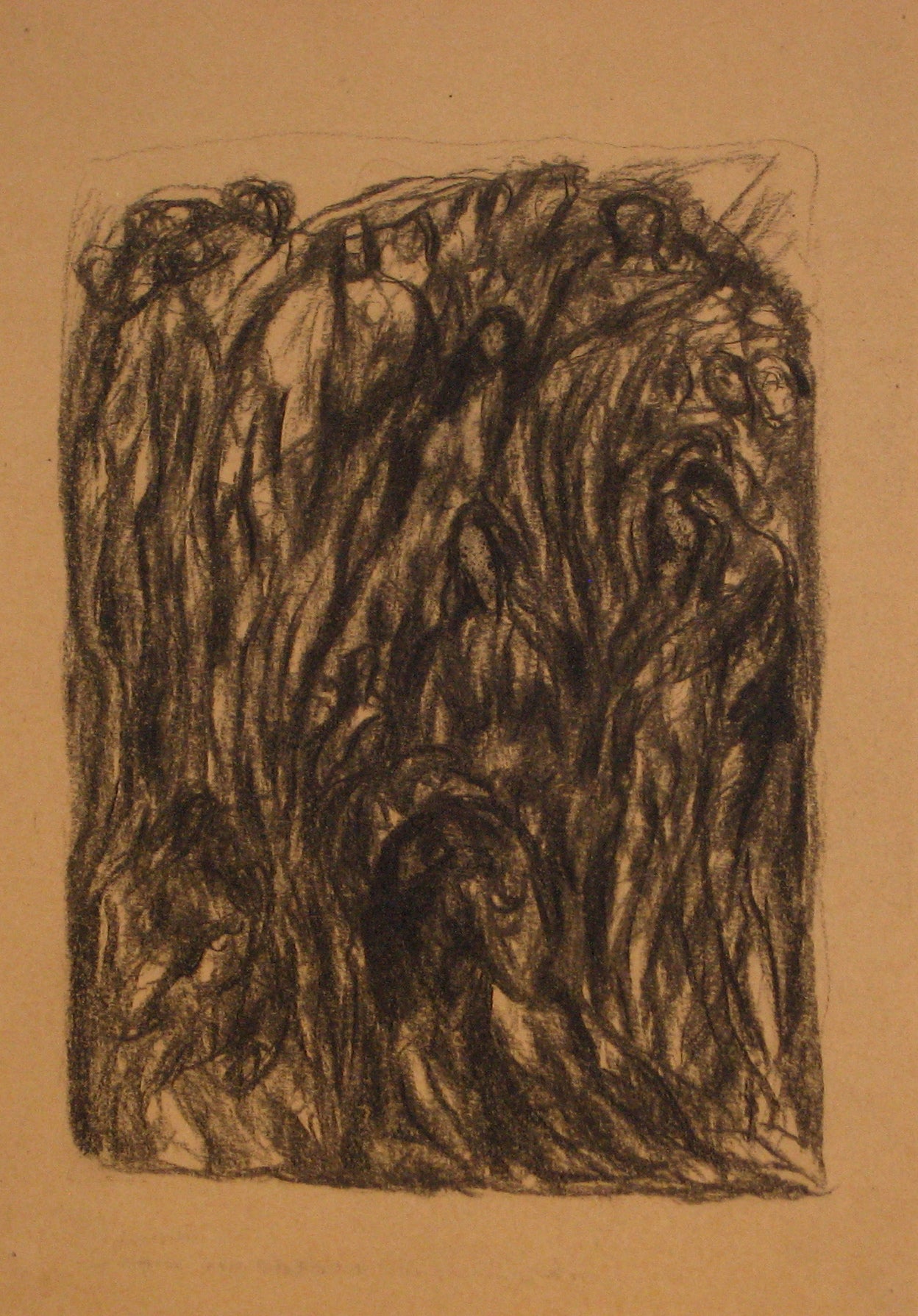 Expressionist Figurative Abstract <br>20th Century Charcoal <br><br>#11934
