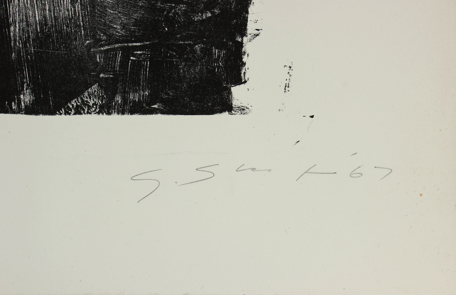 Monochromatic Abstract and Circle <br>1967 Collograph & Lithograph<br><br>#11972