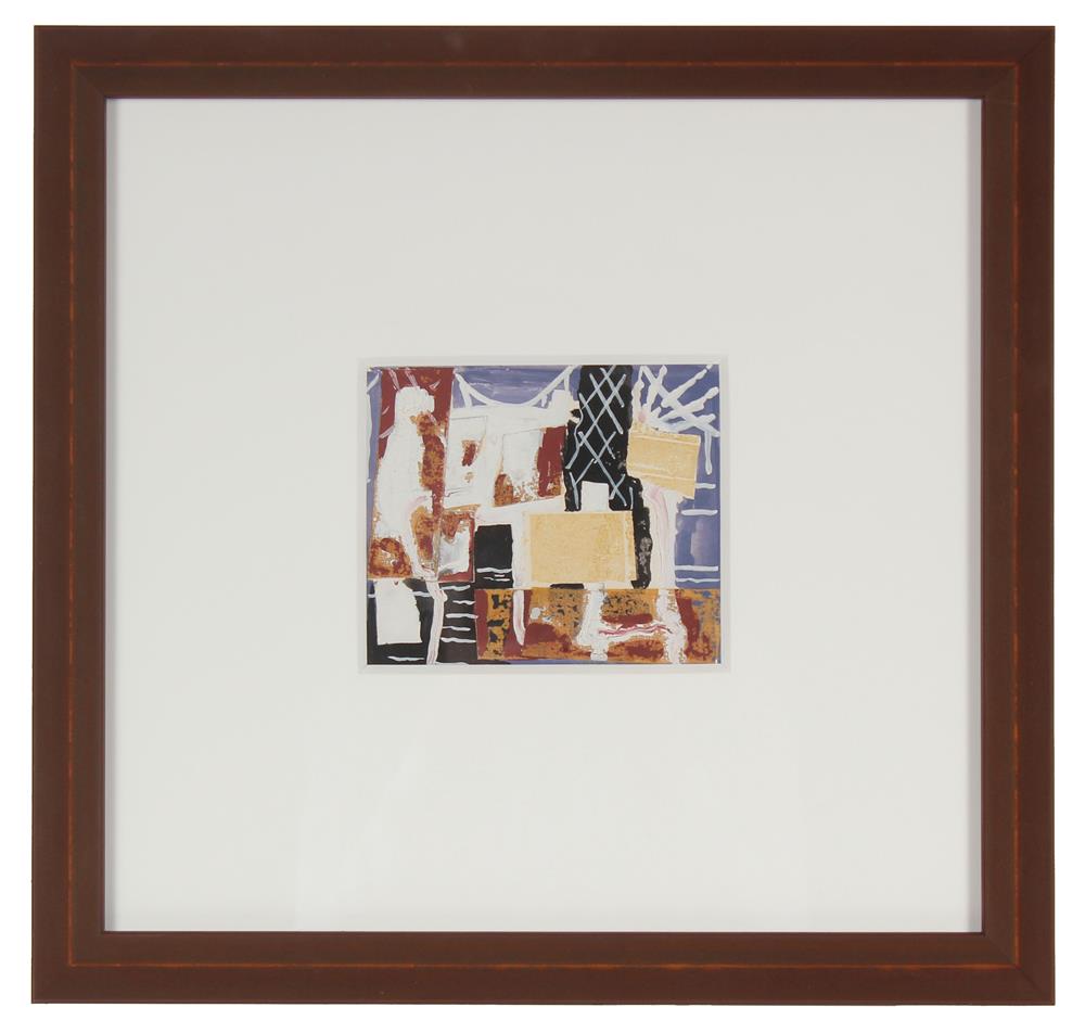 Abstracted Scene in a Museum<br>1963 Acrylic & Collage<br><br>#71987
