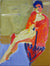 Elegant Figure with Umbrella<br>1950-60s Distemper<br><br>#12649