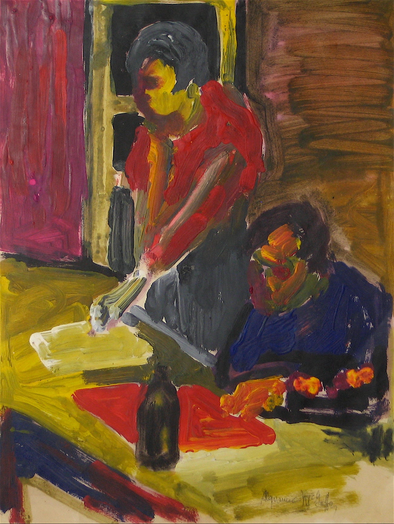 Bay Area Figurative Scene <br>20th Century Distemper<br><br>#12709