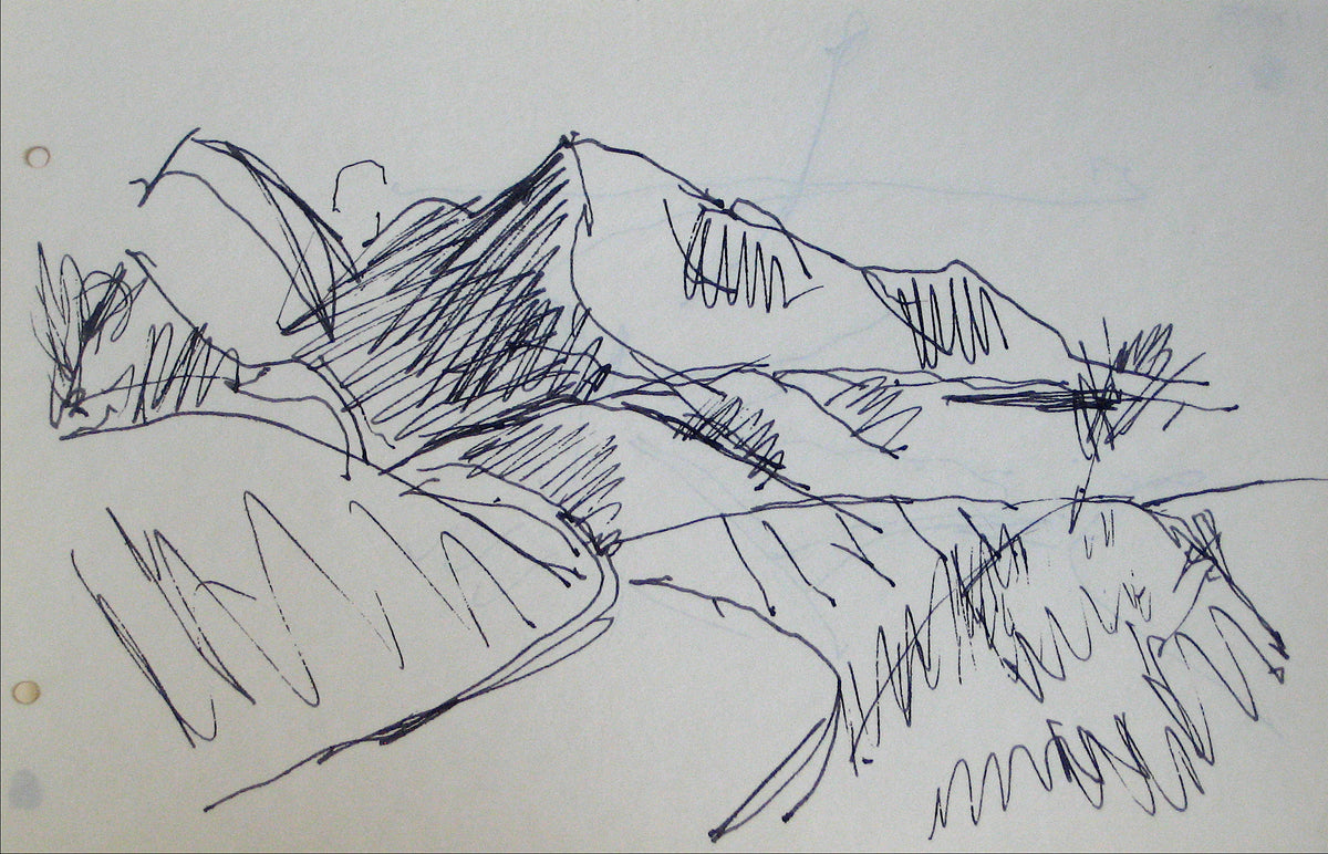 Sketch of Mountain Scape &lt;br&gt;Early-Mid 20th Century &lt;br&gt;&lt;br&gt;#12845