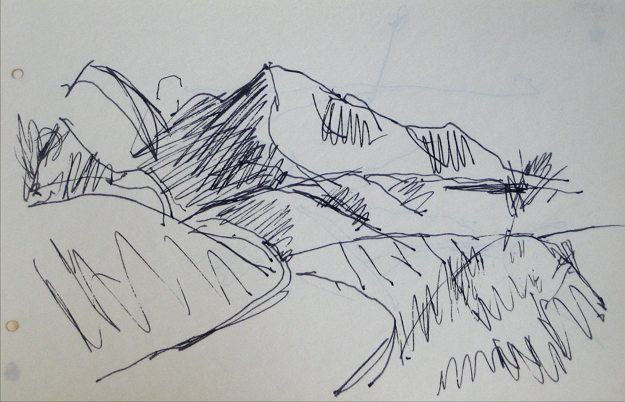 Sketch of Mountain Scape <br>Early-Mid 20th Century <br><br>#12845