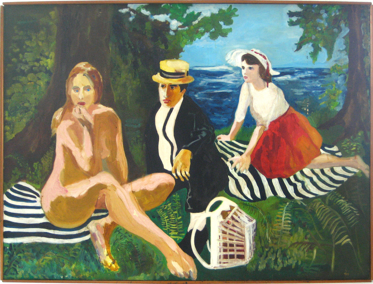 The Luncheon on the Grass&lt;br&gt;Mid Century Oil&lt;br&gt;&lt;br&gt;#13263