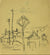 Minimalist Town Scene<br>Early-Mid 20th Century Ink on Paper<br><br>#13474