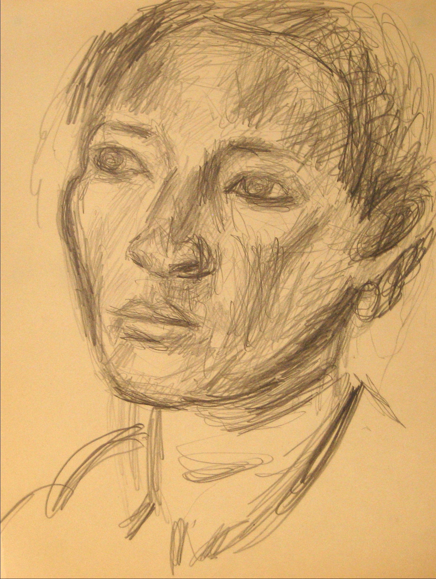 Portrait of a Man in Graphite <br>Early-Mid 20th Century <br><br>#13506