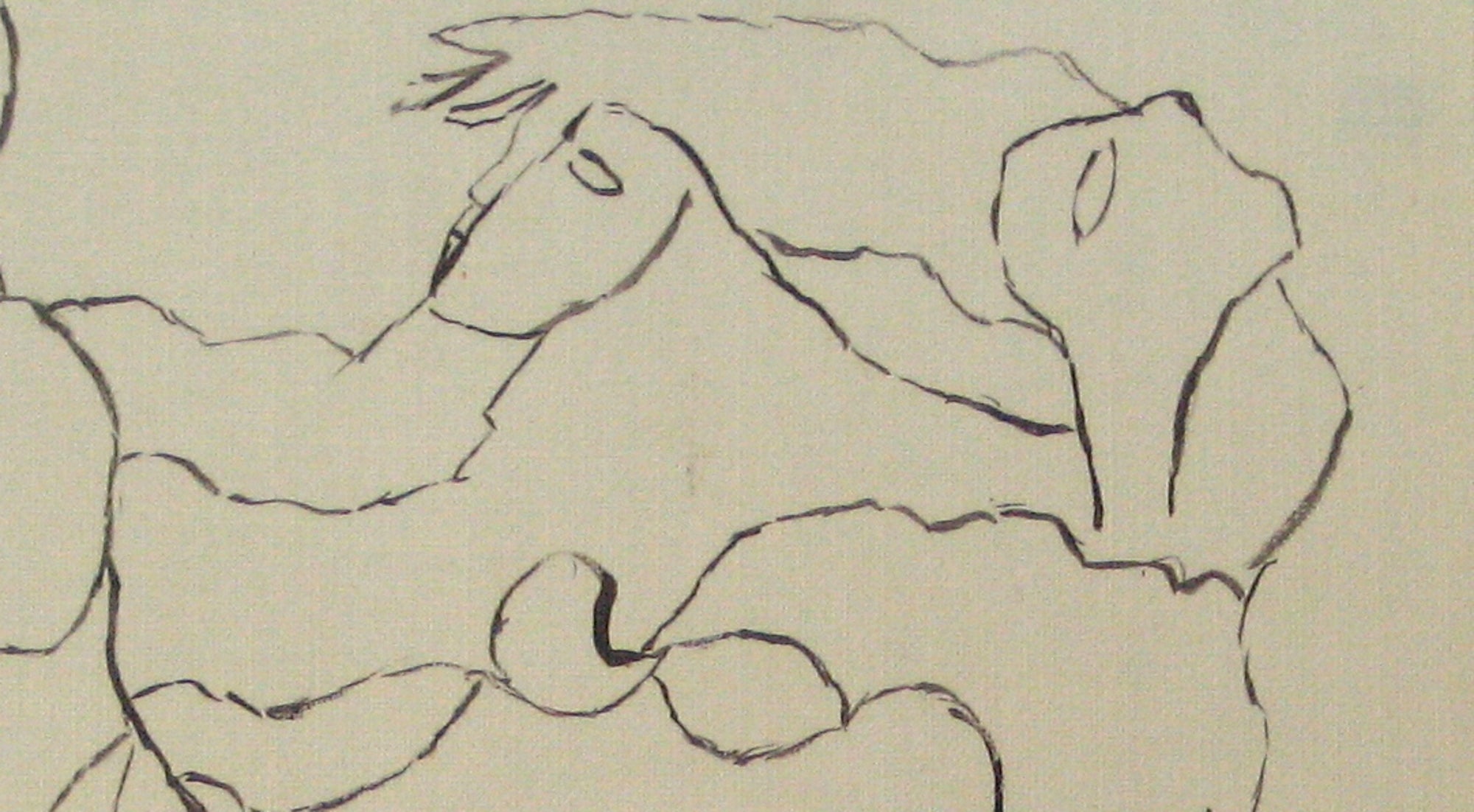 Intertwined Figures <br>Early 20th Century Ink <br><br>#13523