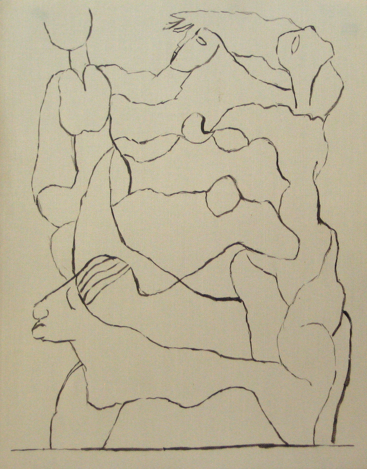 Intertwined Figures &lt;br&gt;Early 20th Century Ink &lt;br&gt;&lt;br&gt;#13523