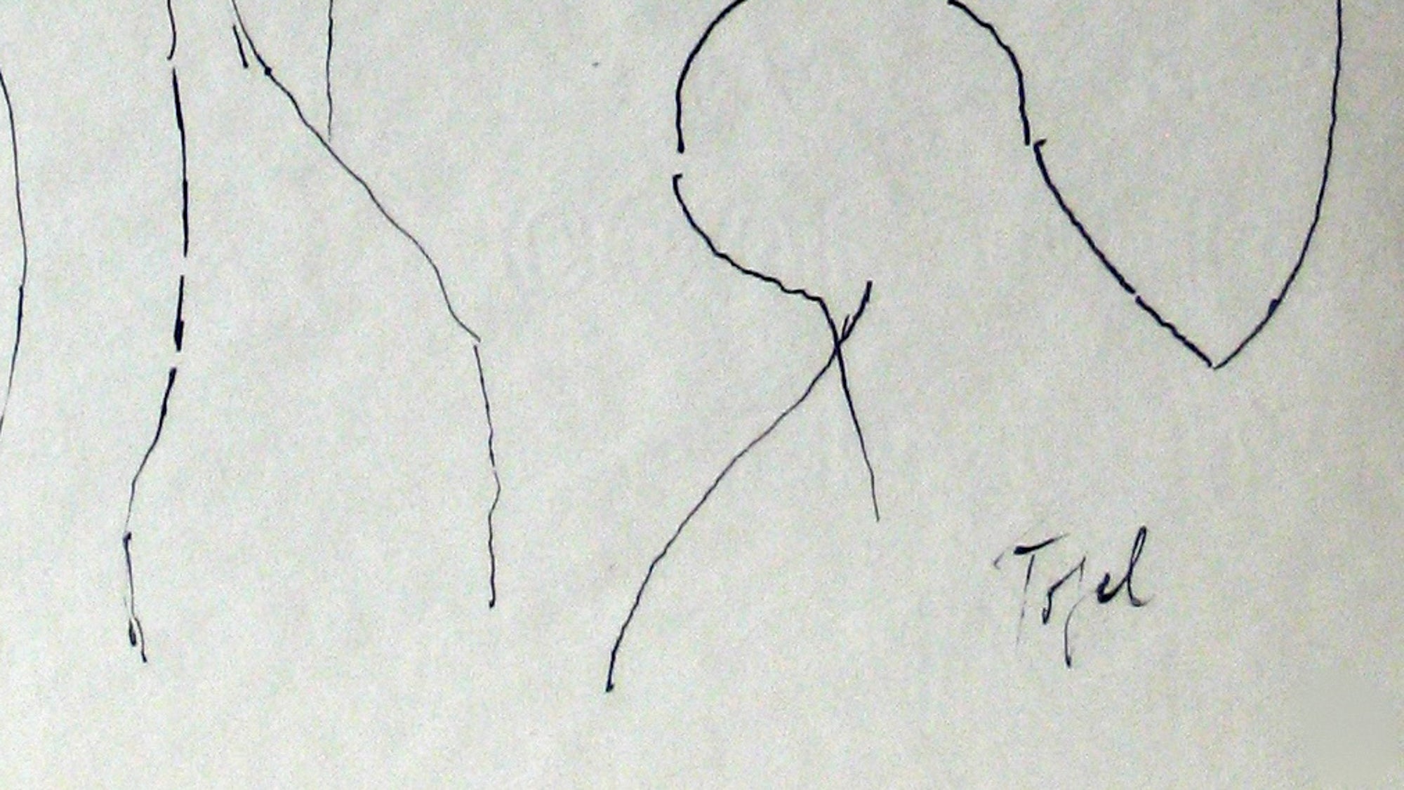 Loose Group of Abstracted Figures <br>20th Century Ink <br><br>#13570