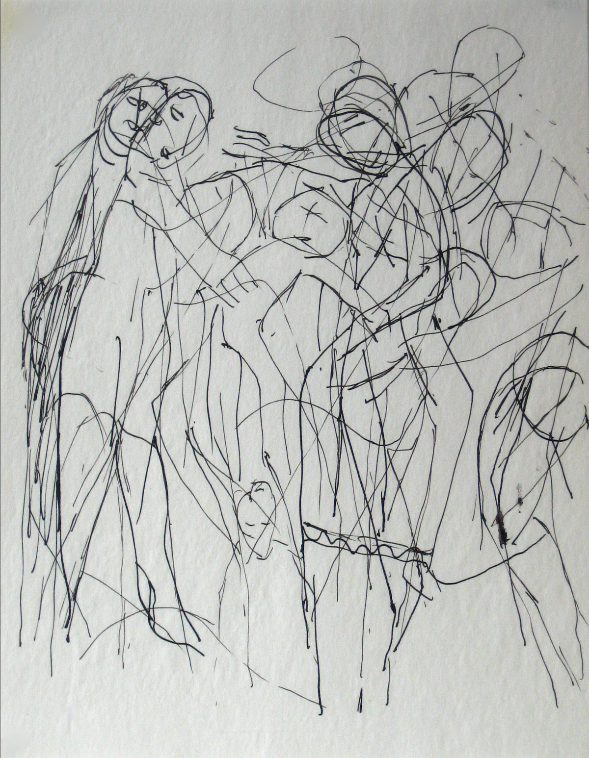 Sketch of Multiple Abstracted Figures &lt;br&gt;Early-Mid 20th Century Ink on Paper &lt;br&gt;&lt;br&gt;#13580