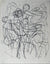 Abstracted Figures in a Scene <br>Early 20th Century Ink on Paper <br><br>#13602
