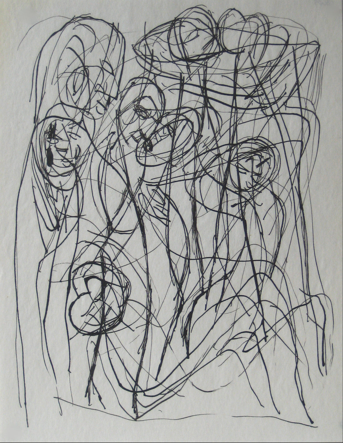 Abstract Expressionist Figures &lt;br&gt;Early-Mid 20th Century Ink&lt;br&gt;&lt;br&gt;#13605