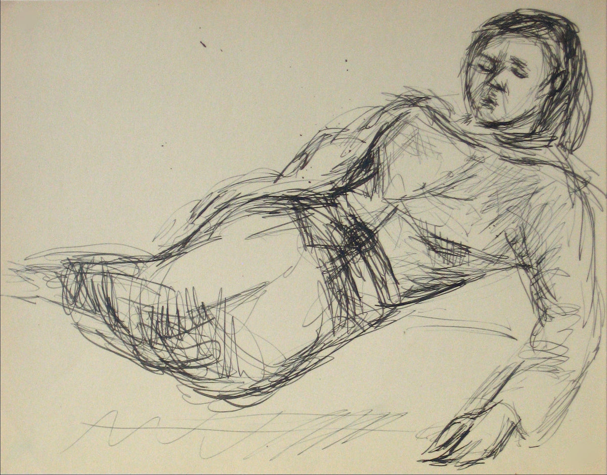 Reclining Figure&lt;br&gt;Early-Mid 20th Century Ink&lt;br&gt;&lt;br&gt;#13634