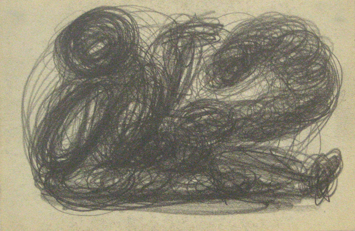 Swirled Graphite Abstract &lt;br&gt;Early-Mid 20th Century &lt;br&gt;&lt;br&gt;#13875