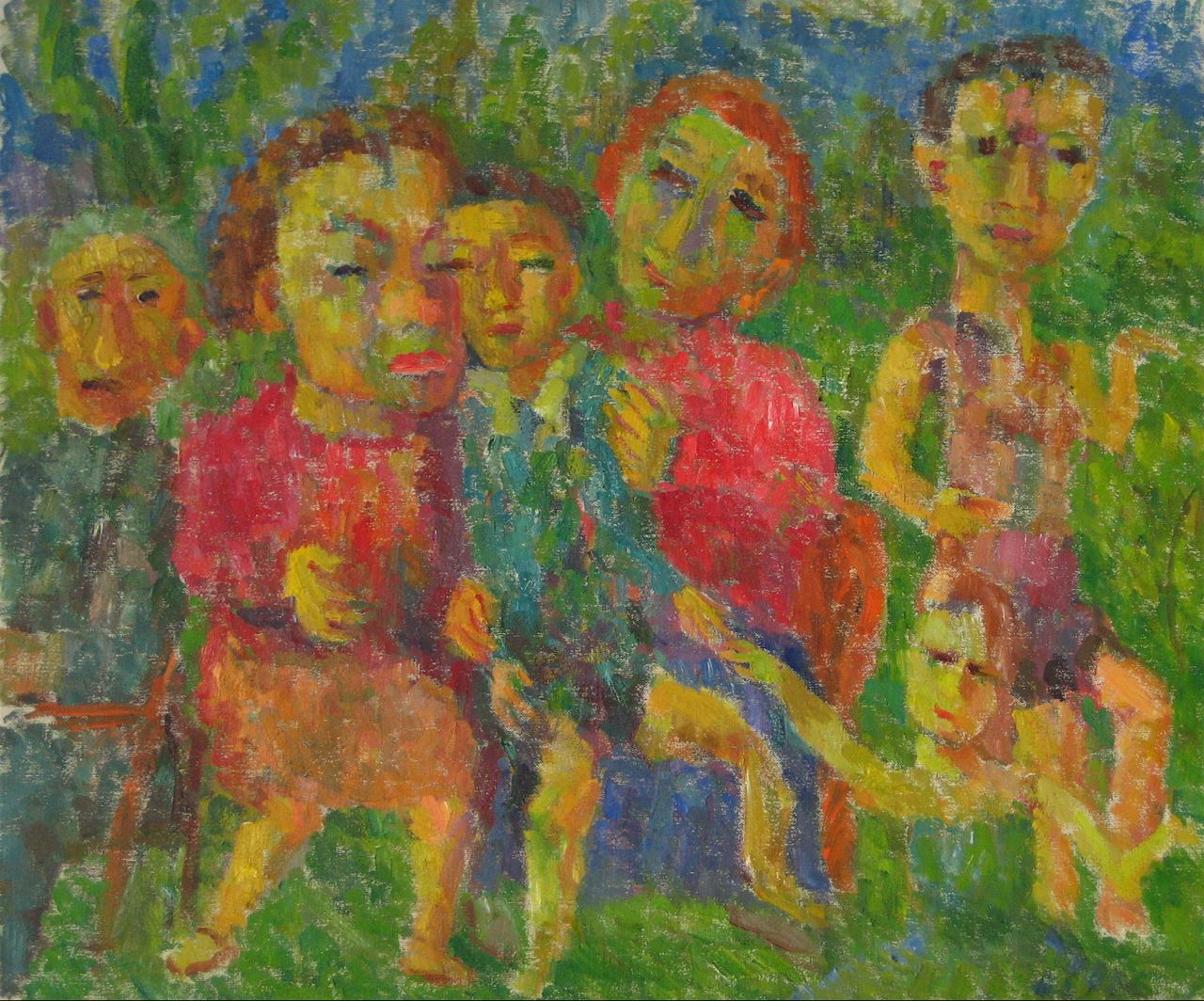 <i>Unfinished Figures</i> <br>1959 Oil on Canvas <br><br>#13940