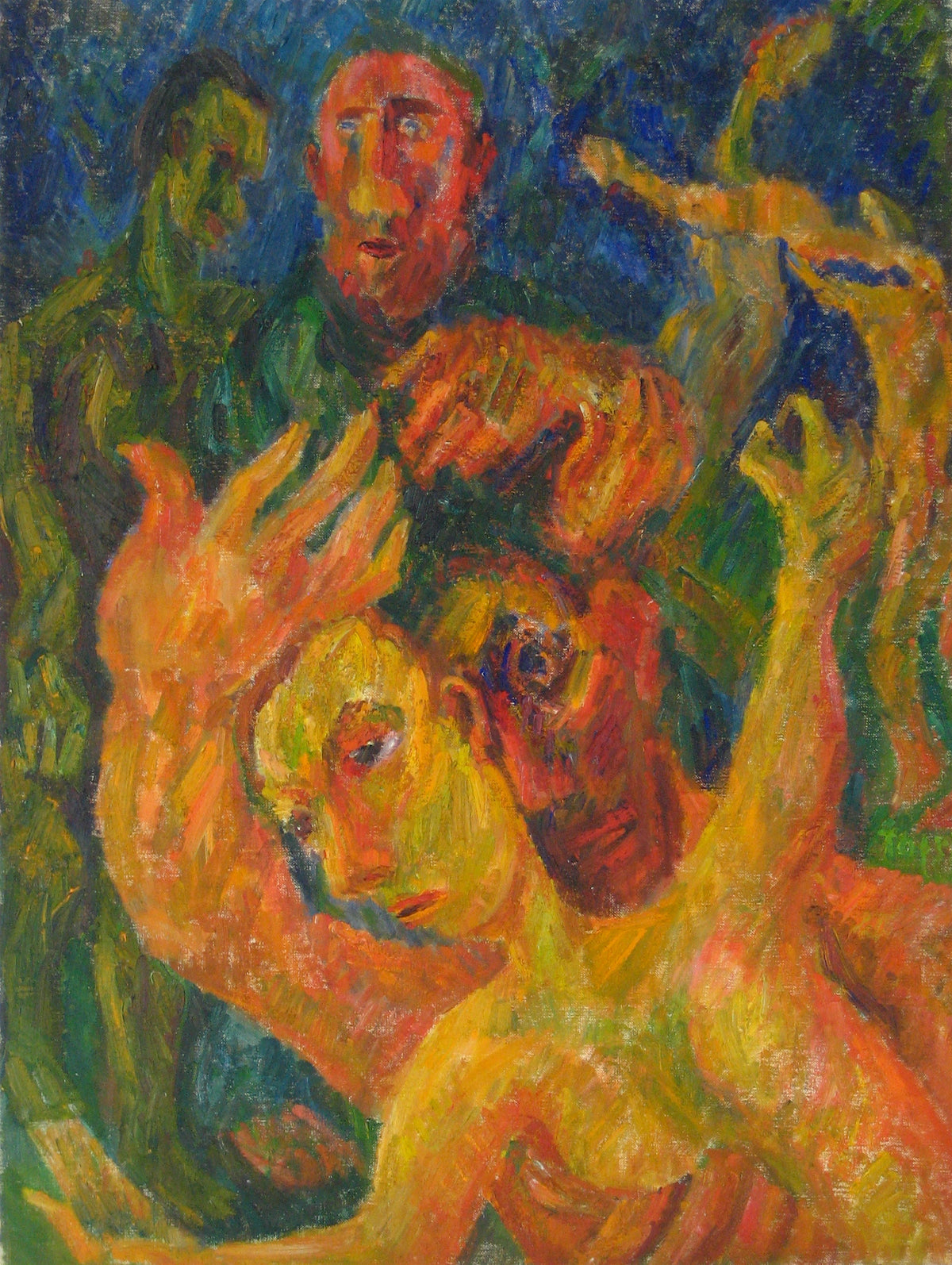 &lt;i&gt;Lovers&lt;/i&gt;&lt;br&gt;1949 Expressionist Oil&lt;br&gt;&lt;br&gt;#13948