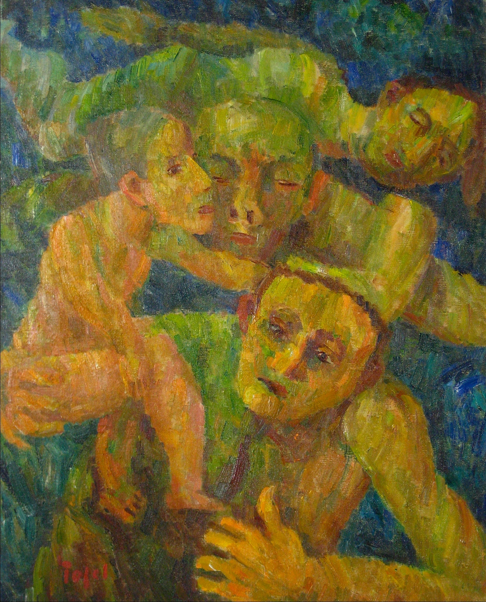 <i>Rescue</i><br>1951 Expressionist Oil<br><br>#13988