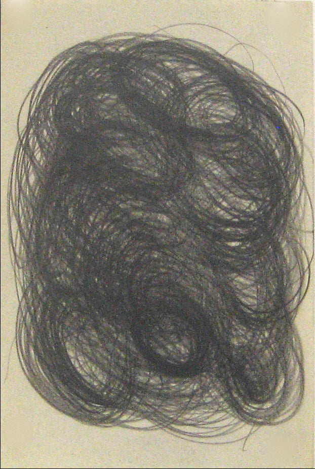 Small Swirled Graphite Abstract <br> Early-Mid 20th Century <br><br>#14045