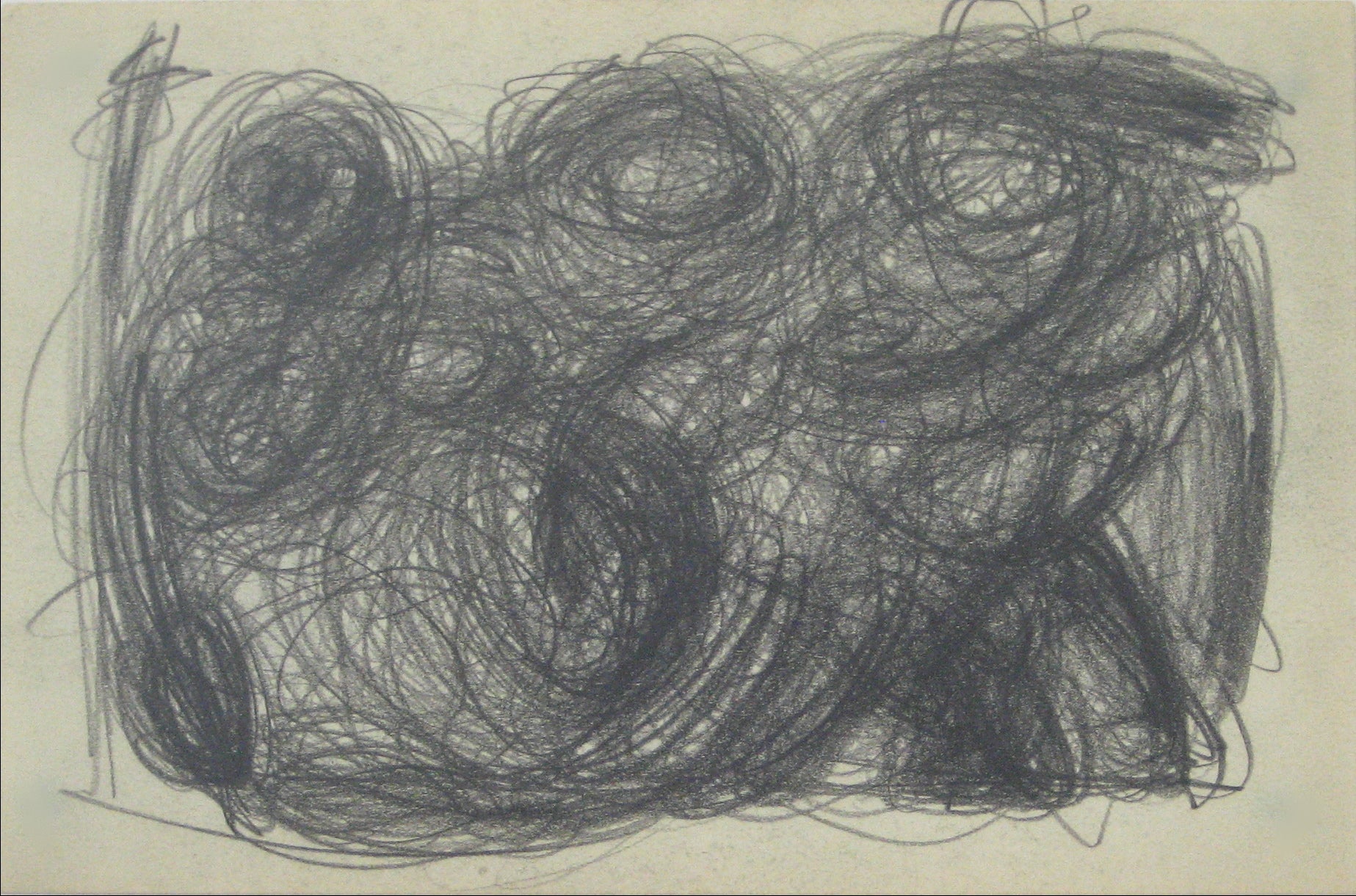 Swirled Graphite Abstract<br>Early-Mid 20th Century<br><br>#14077