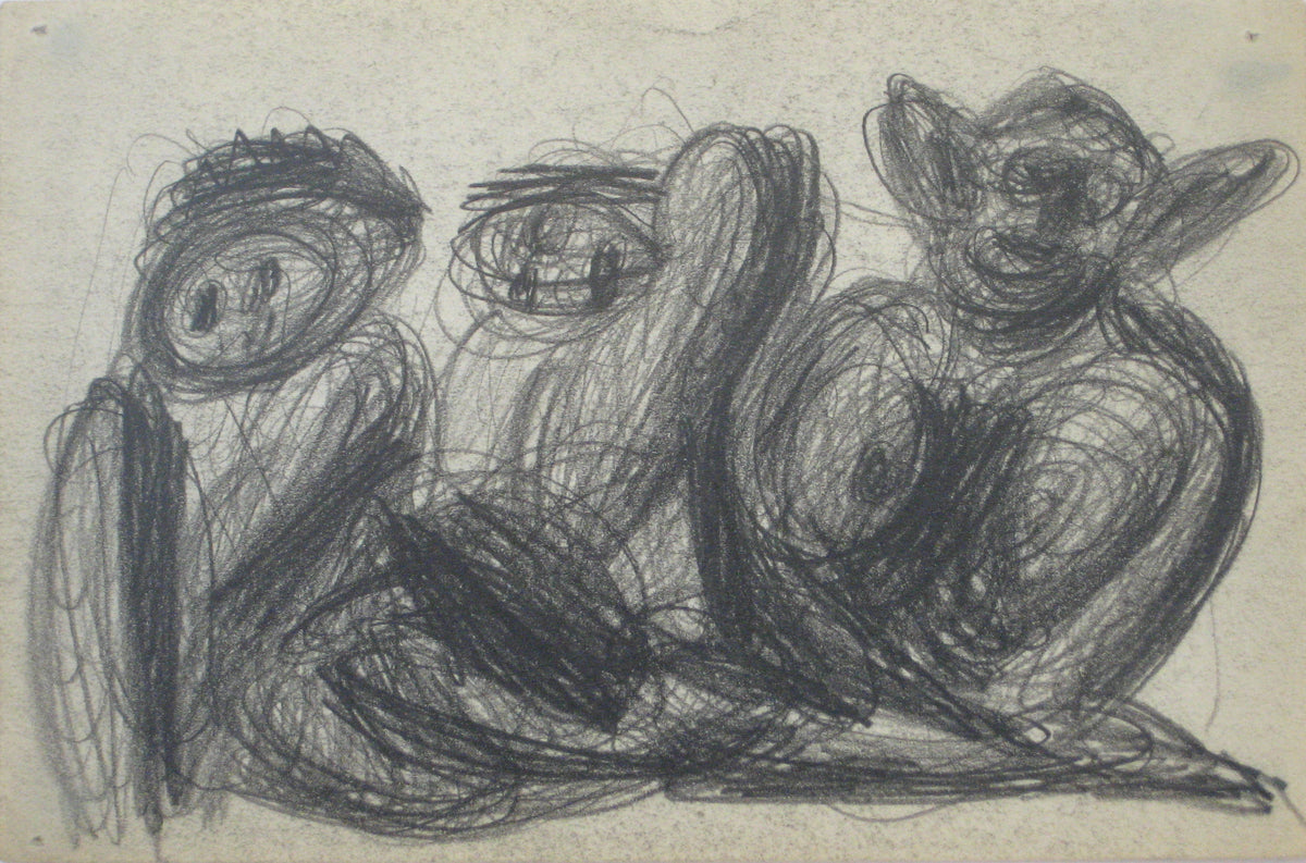 Swirled Abstract Graphite Figures &lt;br&gt;Early-Mid 20th Century &lt;br&gt;&lt;br&gt;#14080