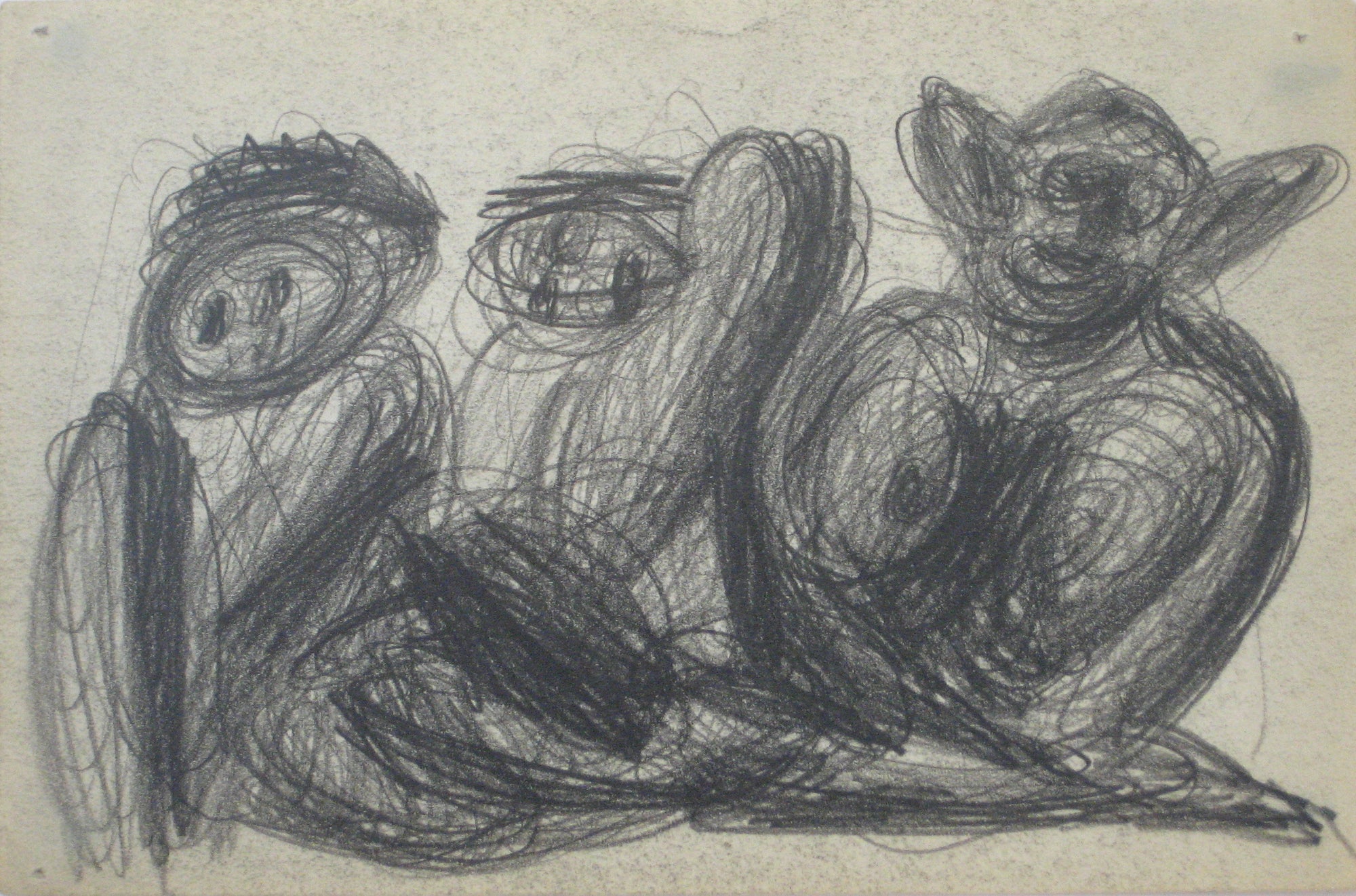 Swirled Abstract Graphite Figures <br>Early-Mid 20th Century <br><br>#14080