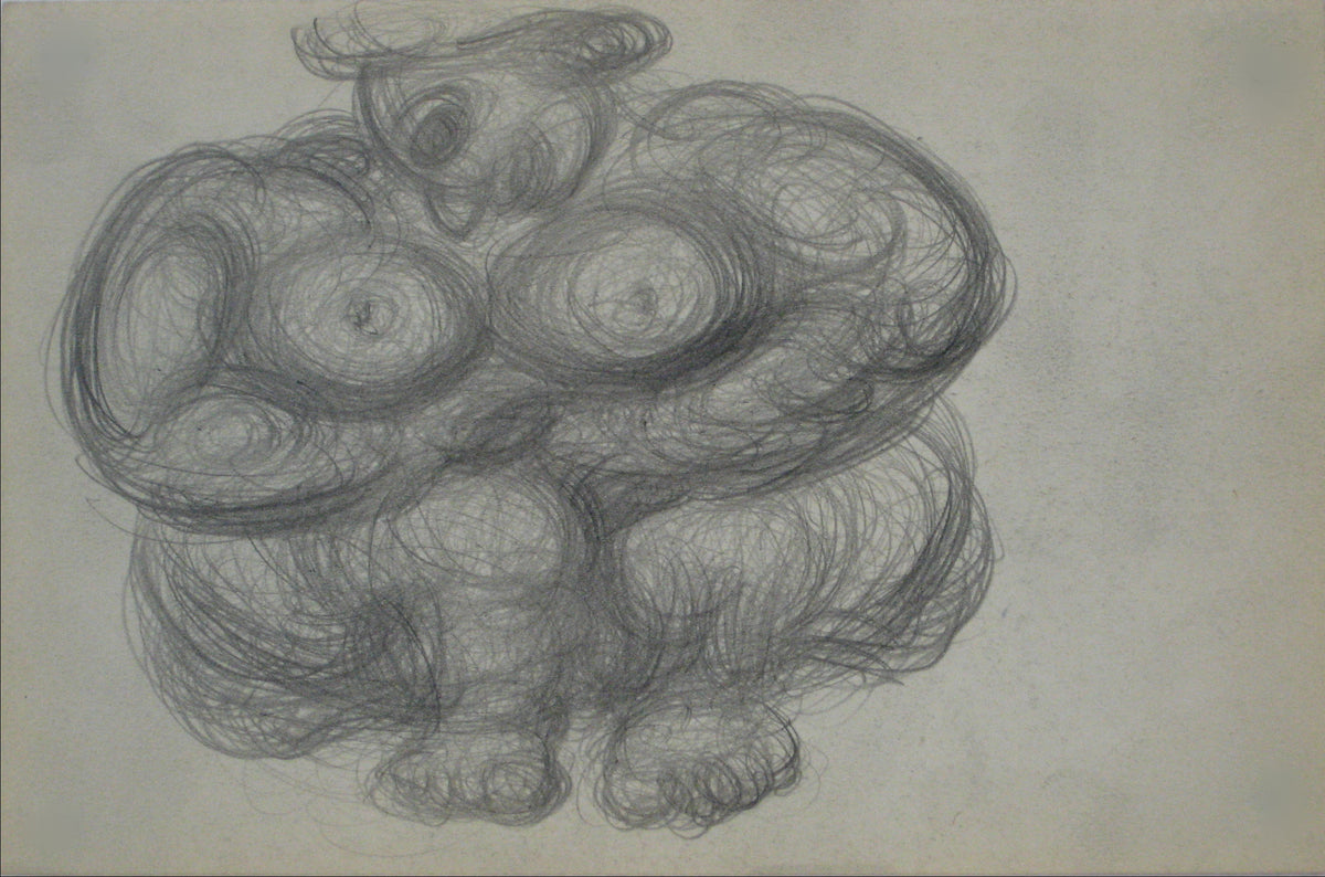 Swirled Abstract Graphite Figure &lt;br&gt;Early-Mid 20th Century &lt;br&gt;&lt;br&gt;#14086