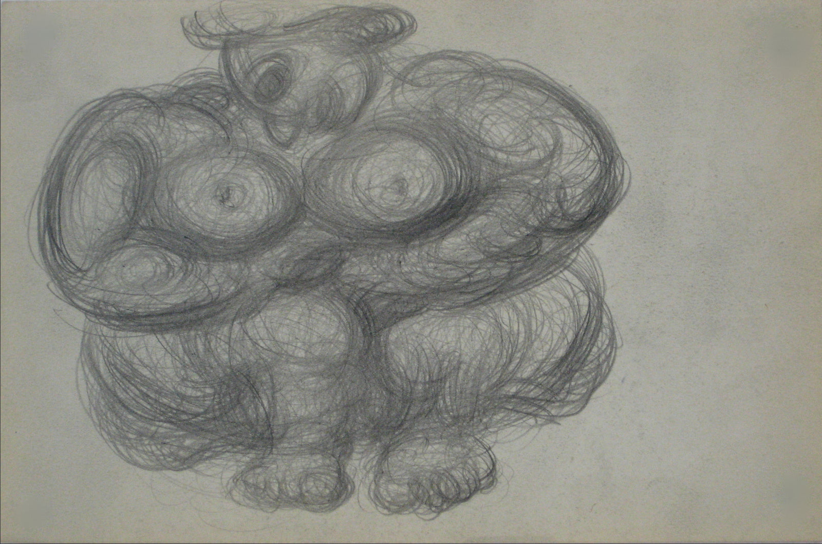 Swirled Abstract Graphite Figure <br>Early-Mid 20th Century <br><br>#14086