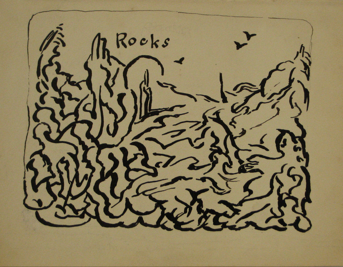 &lt;i&gt;Rocks&lt;/i&gt;&lt;br&gt;Early-Mid 20th Century Ink&lt;br&gt;&lt;br&gt;#14128