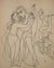 Expressionist Embrace <br>Early to Mid 20th Century Ink on Paper <br><br>#14204