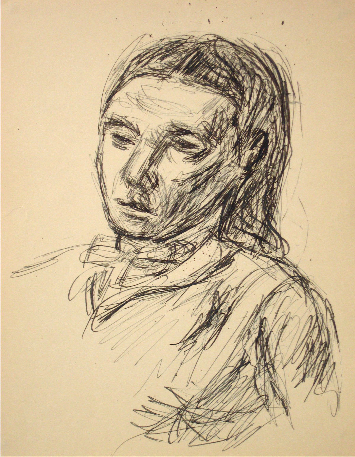 Portrait Drawing &lt;br&gt;Early to Mid 20th Century Ink on Paper &lt;br&gt;&lt;br&gt;#14285