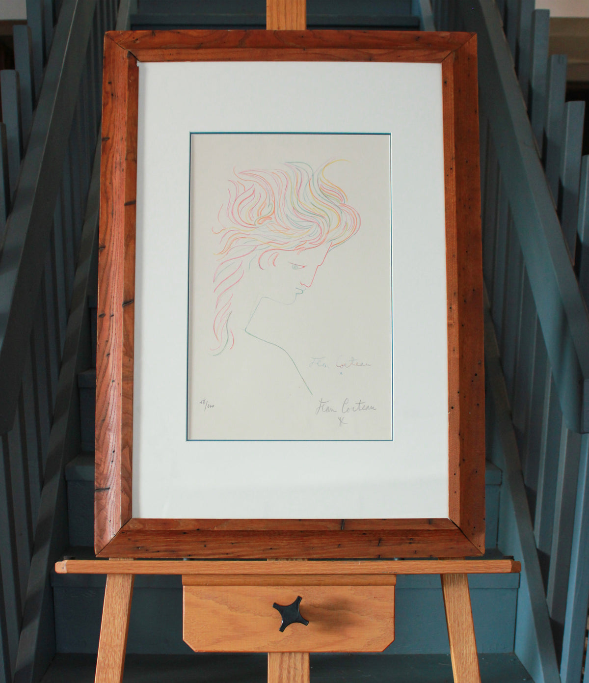 Elegant Modernist Woman <br>1952 Color Lithograph <br><br>#B1026