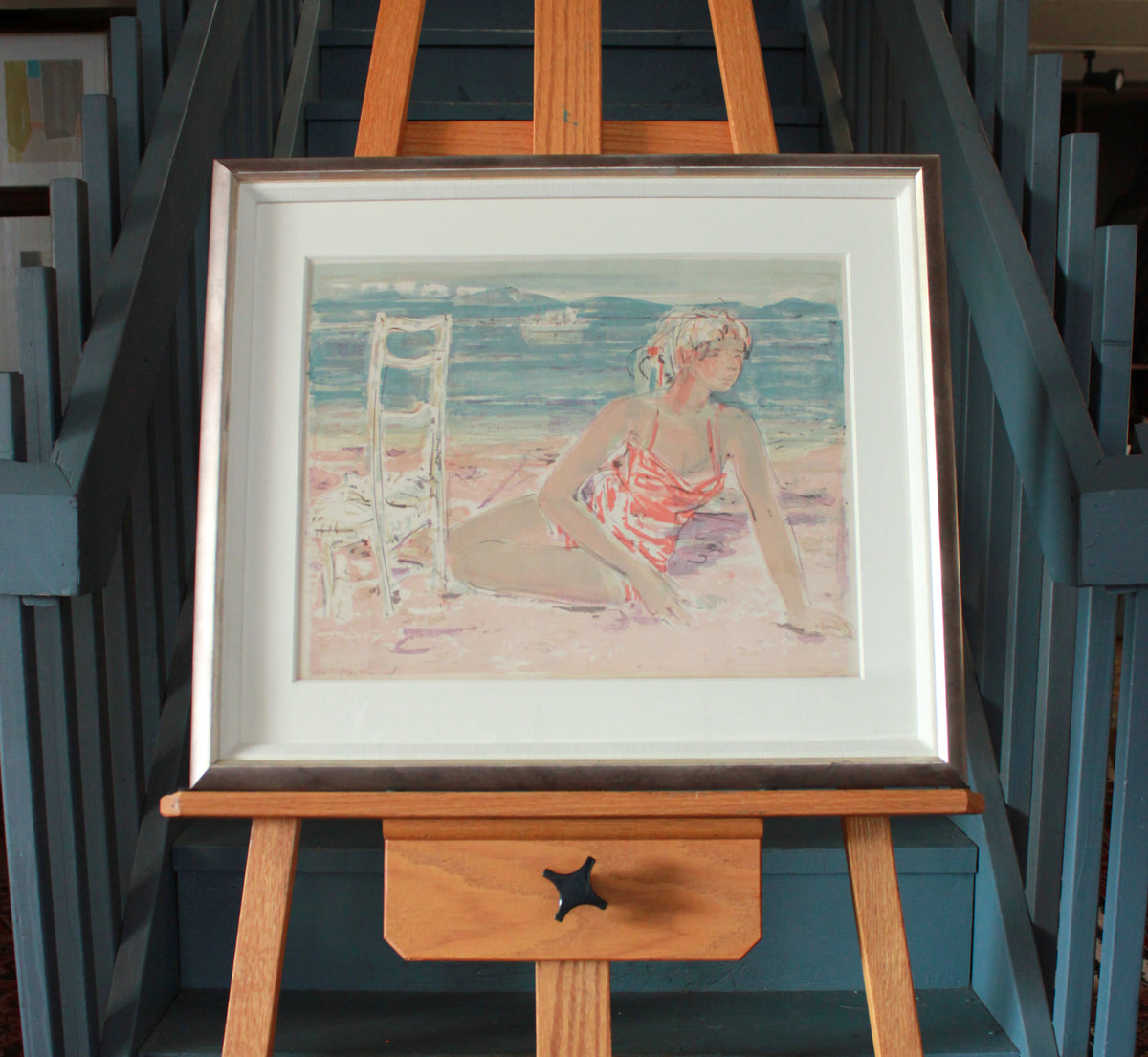<i>Jeune fille sur la grêve (Young Girl on the Beach)</i> <br>1960 Lithograph <br><br>#B1104
